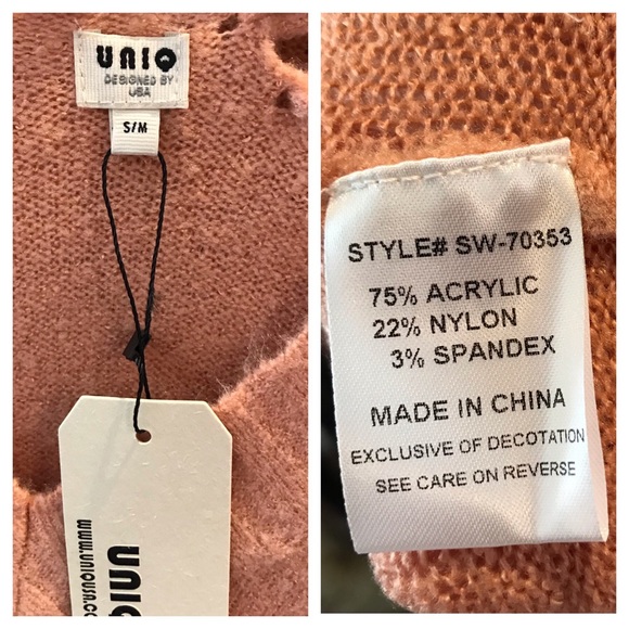 Uniq blush Back Lacing v-neck Sweater - Picture 8 of 8